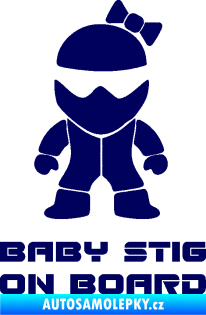 Samolepka Baby stig on board girl tmavě modrá