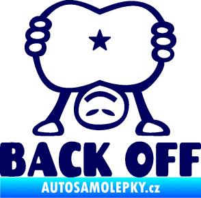 Samolepka Back off panáček tmavě modrá