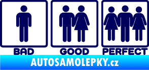 Samolepka Bad good perfect 002 nápis tmavě modrá