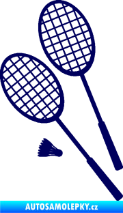 Samolepka Badminton rakety levá tmavě modrá