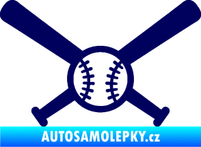 Samolepka Baseball míček a pálky tmavě modrá
