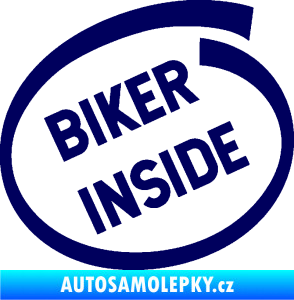 Samolepka Biker inside 005 nápis tmavě modrá