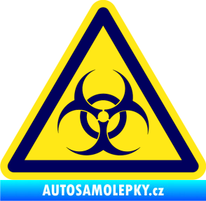 Samolepka Biohazard barevný trojúhelník tmavě modrá