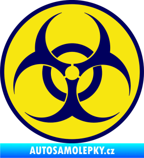 Samolepka Biohazard barevný  tmavě modrá
