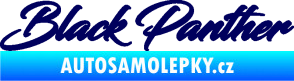 Samolepka Black panther nápis tmavě modrá