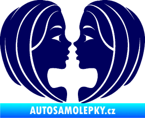 Samolepka Blíženci 002  tmavě modrá