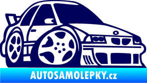 Samolepka BMW e30 karikatura pravá tmavě modrá