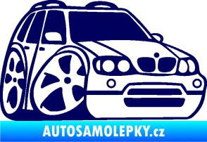 Samolepka BMW X5 karikatura pravá tmavě modrá