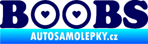 Samolepka Boobs nápis se srdíčky tmavě modrá