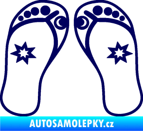 Samolepka Botičky 001 plážové žabky tmavě modrá