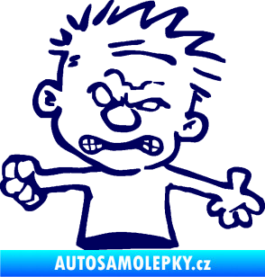 Samolepka Boy rozzlobenej levá tmavě modrá