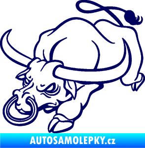 Samolepka Býk 014 levá rozzuřený tmavě modrá