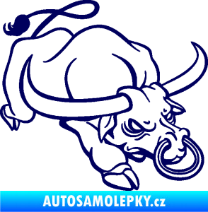 Samolepka Býk 014 pravá rozzuřený tmavě modrá