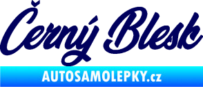 Samolepka Černý blesk nápis tmavě modrá