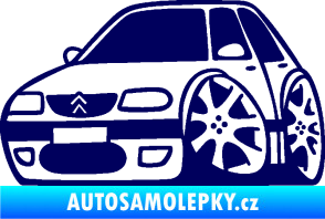 Samolepka Citroen saxo karikatura levá tmavě modrá