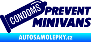 Samolepka Condoms prevent minivans tmavě modrá