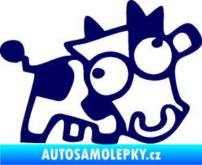 Samolepka Crazy cow pravá tmavě modrá