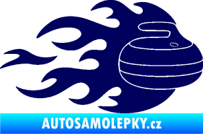 Samolepka Curling 005 pravá kámen tmavě modrá