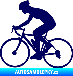 Samolepka Cyklista 005 levá tmavě modrá