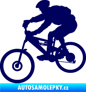 Samolepka Cyklista 009 levá horské kolo tmavě modrá