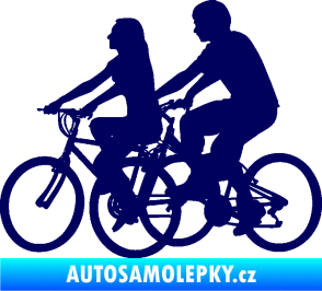 Samolepka Cyklisté 001 levá pár tmavě modrá