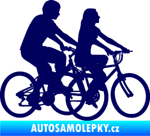 Samolepka Cyklisté 001 pravá pár tmavě modrá