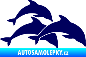 Samolepka Delfíni 001 pravá tmavě modrá