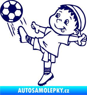 Samolepka Dítě v autě 022 levá fotbalista tmavě modrá