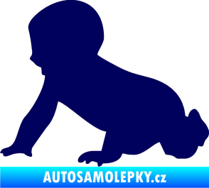 Samolepka Dítě v autě 025 levá miminko silueta tmavě modrá