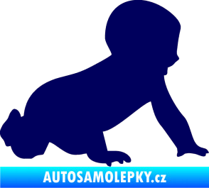 Samolepka Dítě v autě 025 pravá miminko silueta tmavě modrá