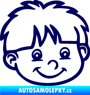 Samolepka Dítě v autě 036 pravá chlapec hlavička tmavě modrá