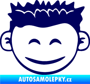 Samolepka Dítě v autě 048 pravá kluk hlavička tmavě modrá