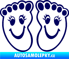 Samolepka Dítě v autě 060 veselé nožičky tmavě modrá
