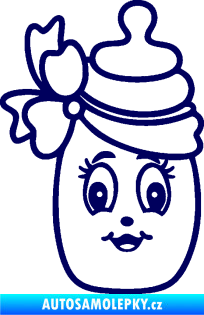 Samolepka Dítě v autě 062 levá kojenecká lahvička tmavě modrá