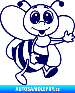 Samolepka Dítě v autě 106 pravá včelička tmavě modrá