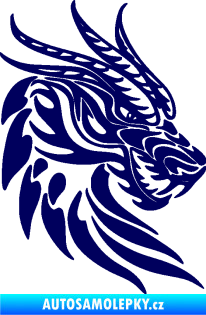 Samolepka Dragon 051 pravá dračí hlava tmavě modrá
