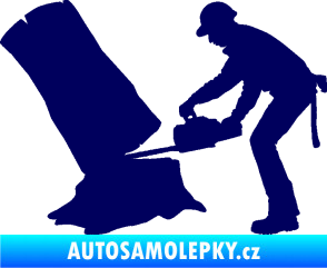 Samolepka Dřevorubec 003 levá tmavě modrá