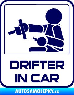 Samolepka Drifter in car 001 tmavě modrá