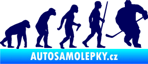 Samolepka Evoluce 003 hokej pravá tmavě modrá