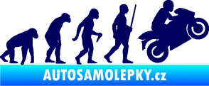 Samolepka Evoluce 004 pravá motorkář tmavě modrá