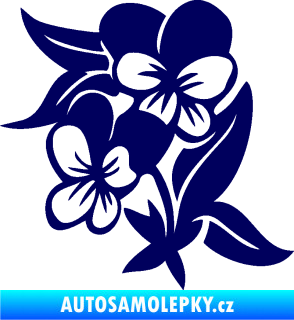 Samolepka Fialka 001 levá květina tmavě modrá