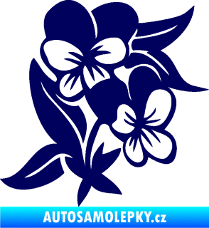 Samolepka Fialka 001 pravá květina tmavě modrá