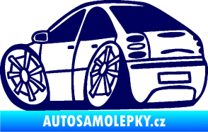 Samolepka Fiat Bravo karikatura levá tmavě modrá