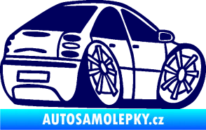 Samolepka Fiat Bravo karikatura pravá tmavě modrá