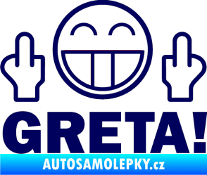 Samolepka Fuck you Greta 002 tmavě modrá