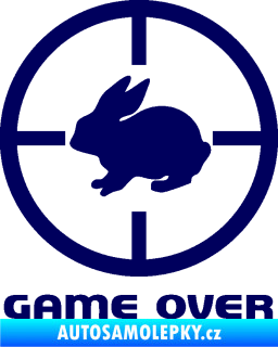 Samolepka Game over lov zajíce tmavě modrá