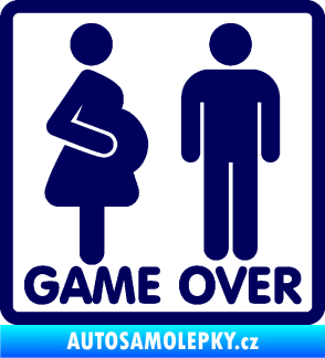 Samolepka Game over varianta jsem v tom tmavě modrá