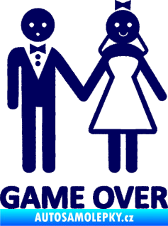 Samolepka Game over varianta svatba tmavě modrá