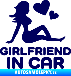 Samolepka Girlfriend in car tmavě modrá
