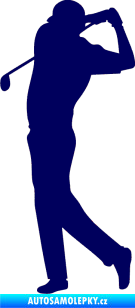 Samolepka Golfista 005 levá švestkově modrá